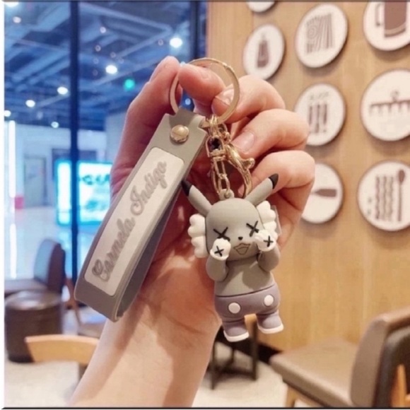 Pikachu Gray key ring Key Chain bag Charm Key fob  pendant New Cute In S… - Picture 6 of 10